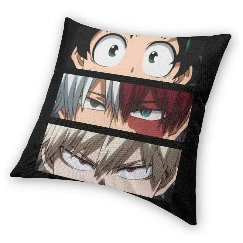 Аниме MHA Deku Todoroki Bakugo Квадратная Наволочка 40x40 См Хлопковая Декоративная Для