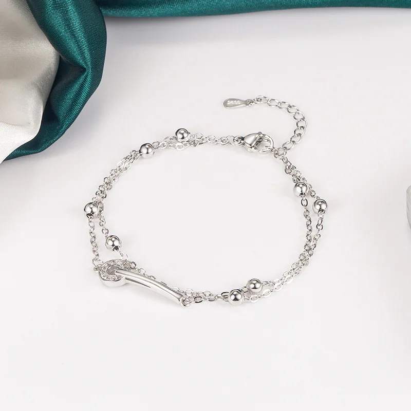 Цветные браслеты из стерлингового серебра для женщин двухслойные кольца