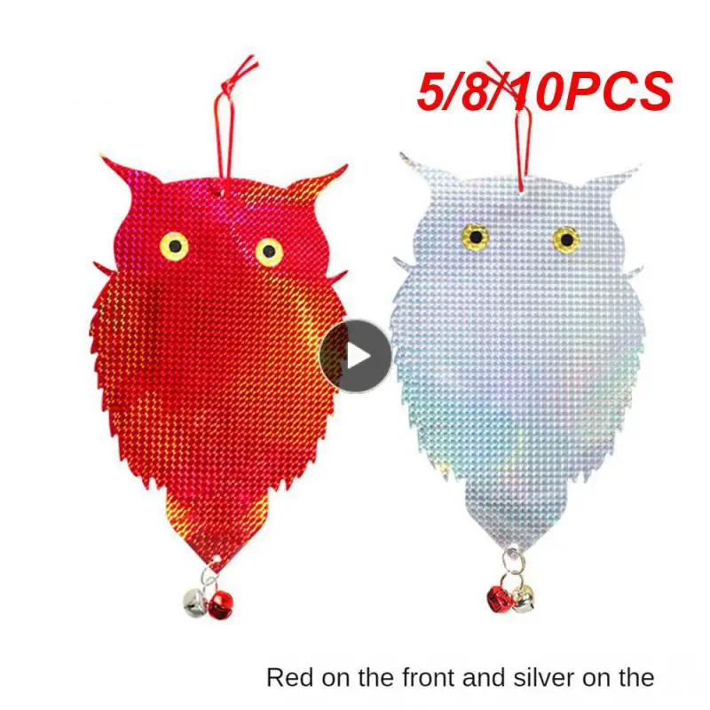 

5/8/10PCS Scare Bird Garden Bird Repellent Agricultural Orchard New Owl Shape Bird Repellent Double-sided Laser Reflective