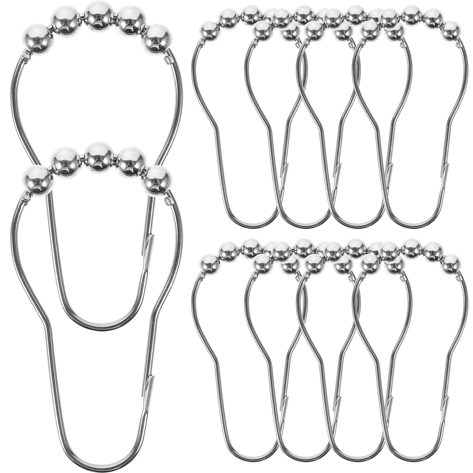 

Curtain Hooks Rings Shower Roller Bathroom Clips Rolling Track Hook Metal Glide Toilet Hanger Beads Ring Hangers Stainless Steel