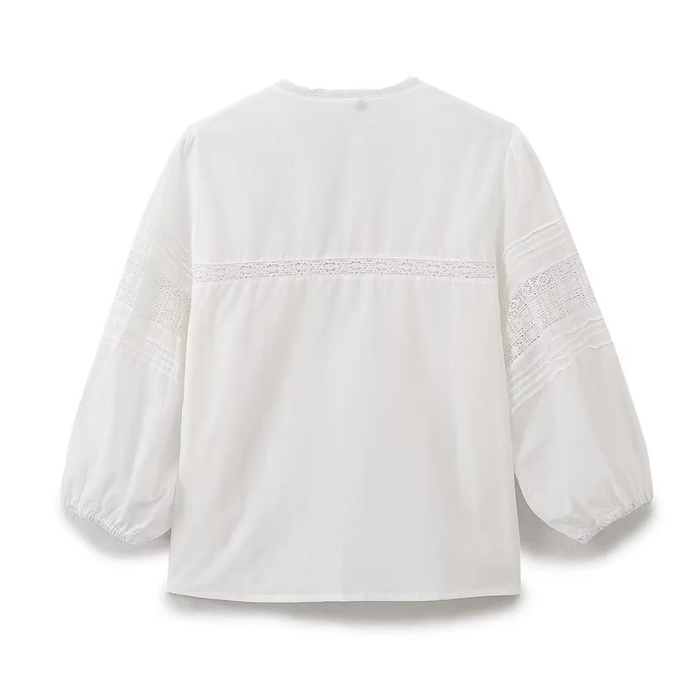 Zach Ailsa женская элегантная белая вязаная свободная повседневная рубашка с