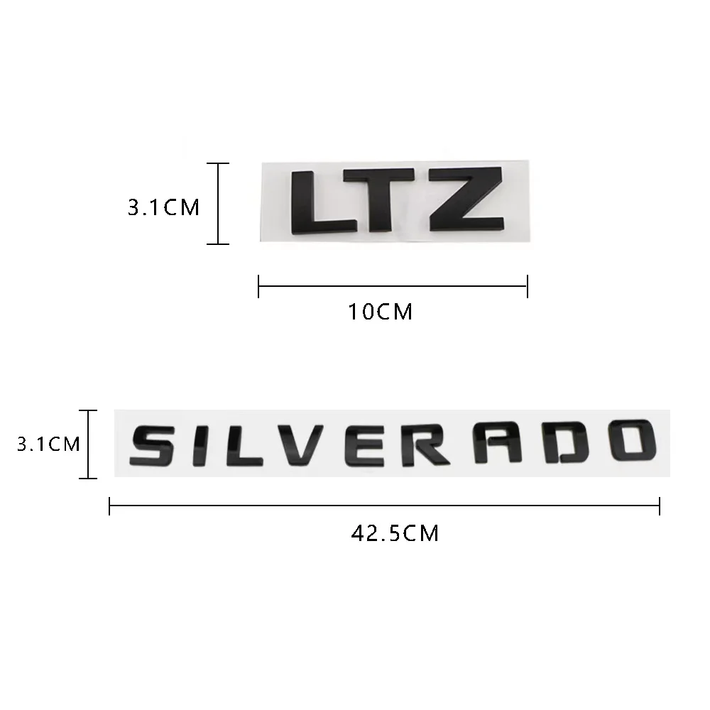 Фото Эмблема с буквами ABS SILVERADO LTZ, подходит для Chevrolet, Стайлинг автомобиля, значок на крыло, грузовик, табличка с именем, наклейка с логотипом №3