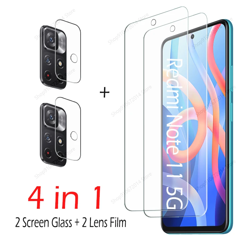 2/3/4 в 1 переднее стекло для Xiaomi Redmi Note 11 глобальная защита экрана пленка объектива S