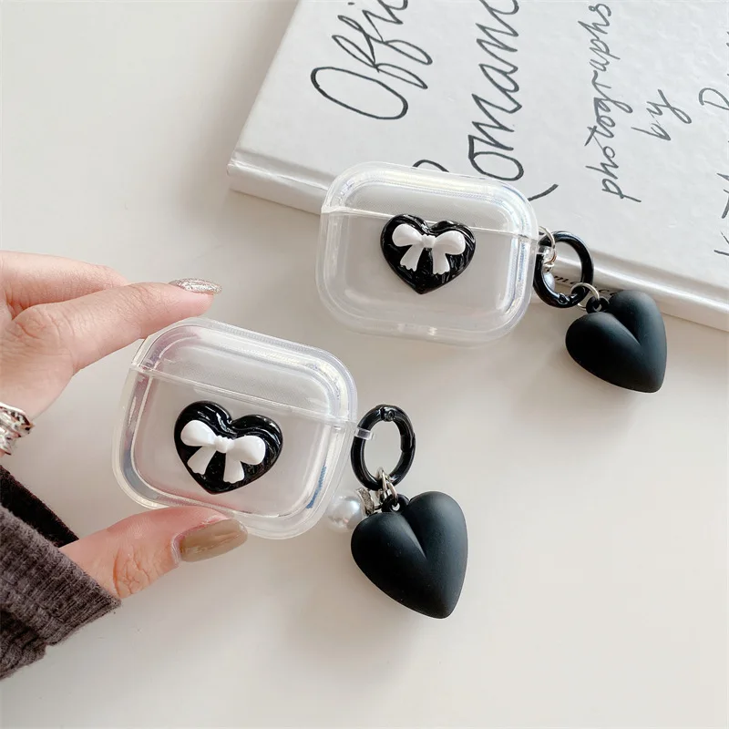 

Наушники в стиле Ins, прозрачные, с бантом в виде сердца, для Apple Airpods, аксессуары для Airpods 3 3-го поколения, AirPod 2, 1