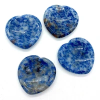 white dot blue massage stone natural stone decompression artifact 40x40mm love heart sodalite thumb press reiki healing crystal