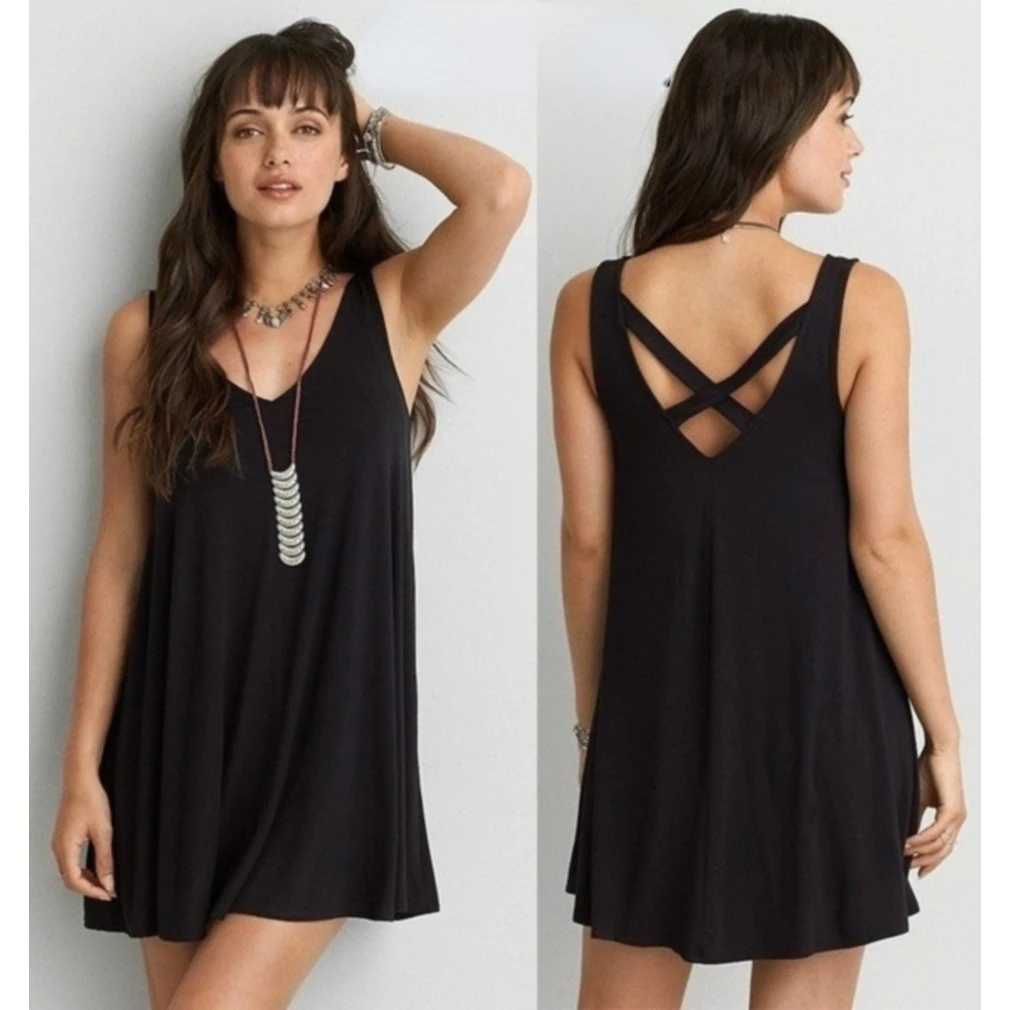 

Summer 2022 European and American fat MM dress fashion round collar bare back dress