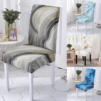 elastic dining room chair covers marbling print anti dirty stretch kitchen stools seat covers for hotel banquet party decoration