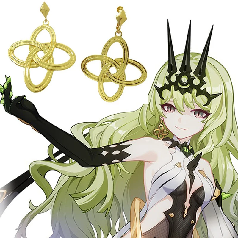 Серьги-гвоздики из металлического сплава с геометрическим рисунком для косплея