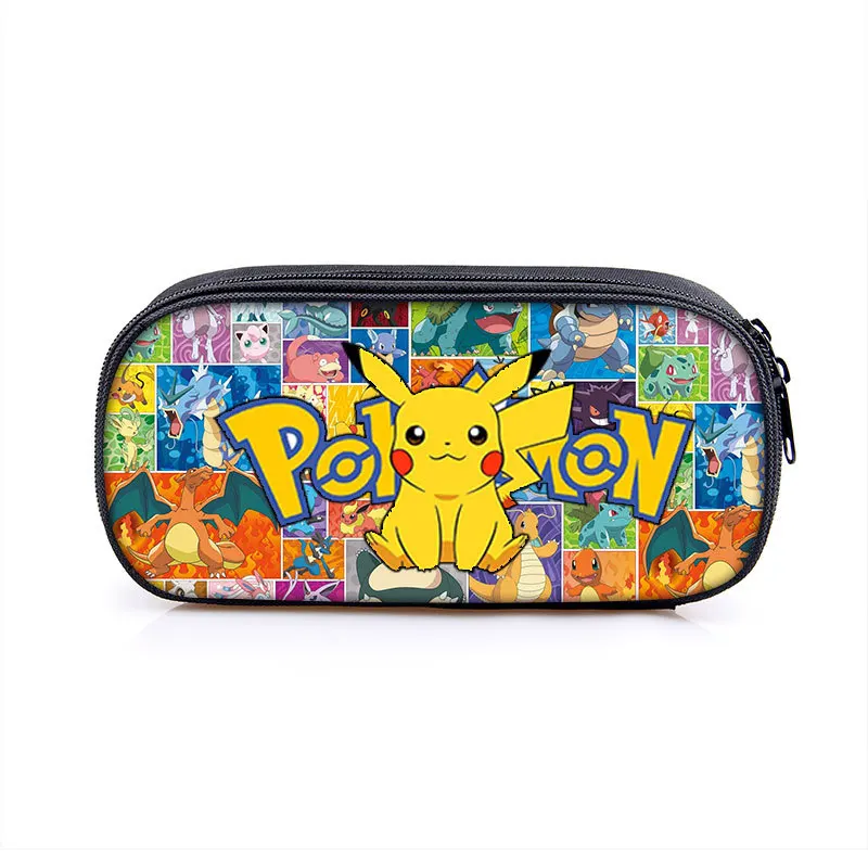 

Pokemon Wallet Pikachu Printing Single-layer Student Pencil Bag Pokemon Game Surrounding Large-capacity Stationery Box