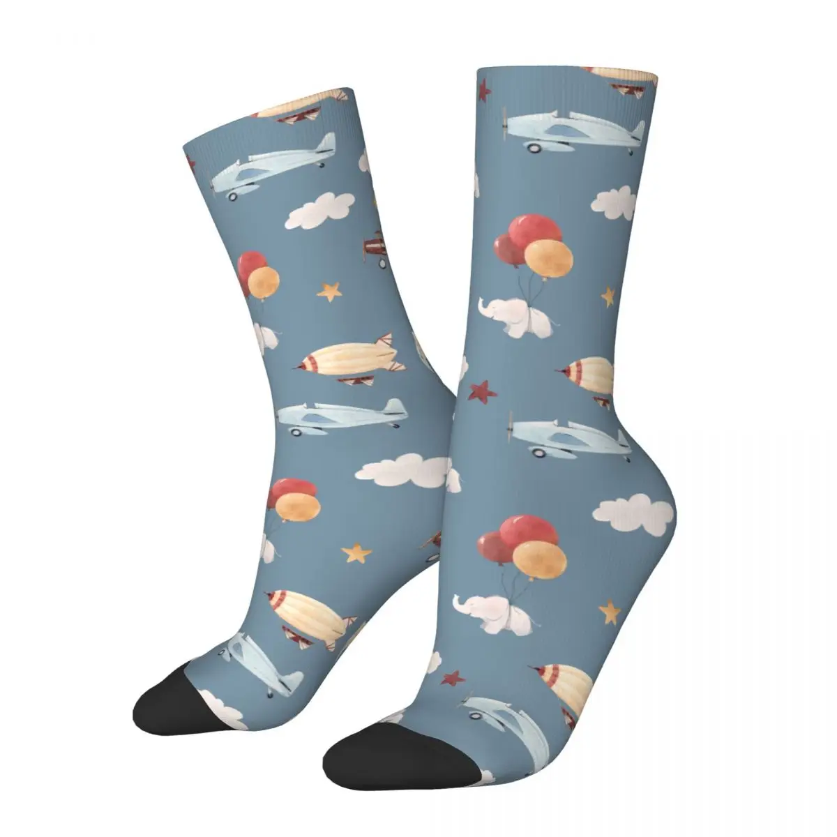 

Autumn Winter Casual Women Men Planes Socks Childen Gift Sweat Absorbing Soccer Socks