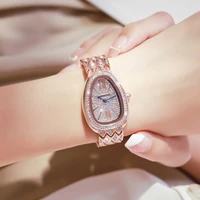 new luxurious watch for women quartz stainless steel diamond snake head style aaa wristwatch diamond luxury brand lady watch