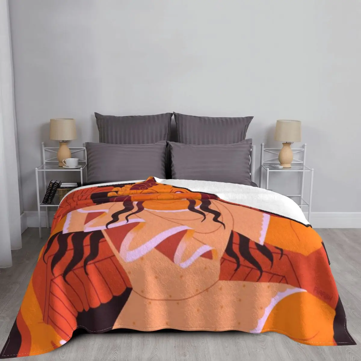 Архаик Горгон - оранжевое одеяло из микрофлиса