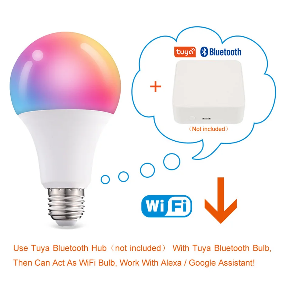Умная Светодиодная лампа Tuya с Bluetooth 20 Вт E27 B22 RGB-лампа меняющая цвет RGB + W WW Декор