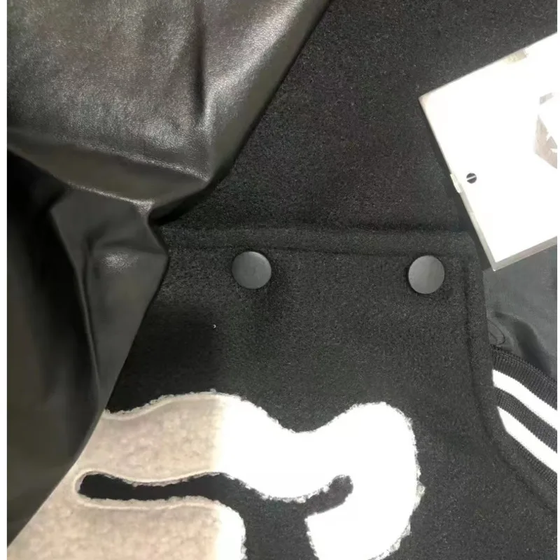 Американская винтажная Черная бейсбольная форма Cyber Y2k короткое пальто Базовая