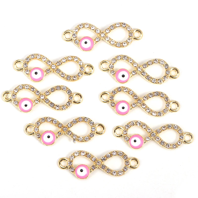 15Pcs 11*27MM Fashion Alloy Enamel Evil Eye Charms Connector Women DIY Jewerly Earrings Bracelet Necklace Making Accessories