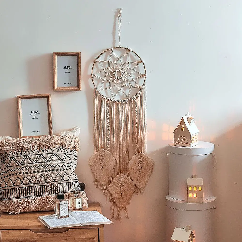 

Gifts Handmade Bedroom Boho Wall Hanging Dreamcatchers Knitted Tapestry Macrame Tassel