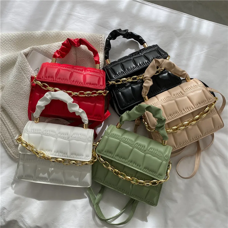 

High Sense Plaid Coarse Chain Small Square Bag Drape Female Bag New Fashion Single Shoulder Bag Crossbody Bag for Woman