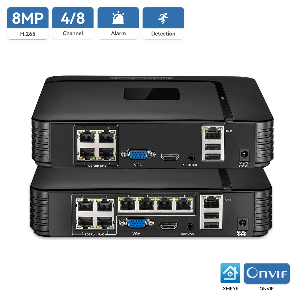 IP-камера видеонаблюдения 4k 8 Мп POE NVR Ultra HD 5 МП H.265 ONVIF 48 В 4 канала/8 каналов Xmeye P2P RTSP