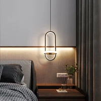 modern gold black led pendant light lighting for bedside bedroom living dining room kitchen home decoration hanging lamp