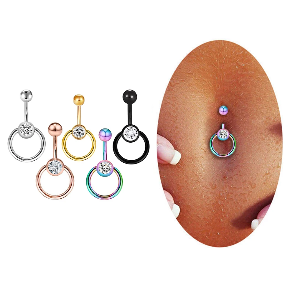 

Round Clip 1PC New Captive Bead Ring Piercing Belly Button Navel Retainer with Belly Button Rings Surgical Steel Navel Rings