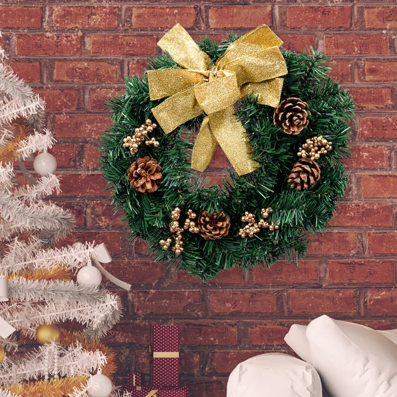 

Ручная работа, Рождественская елка, украшение, Сосновая игла, цветочное кольцо, украшение на день, дверь и фотоэлемент