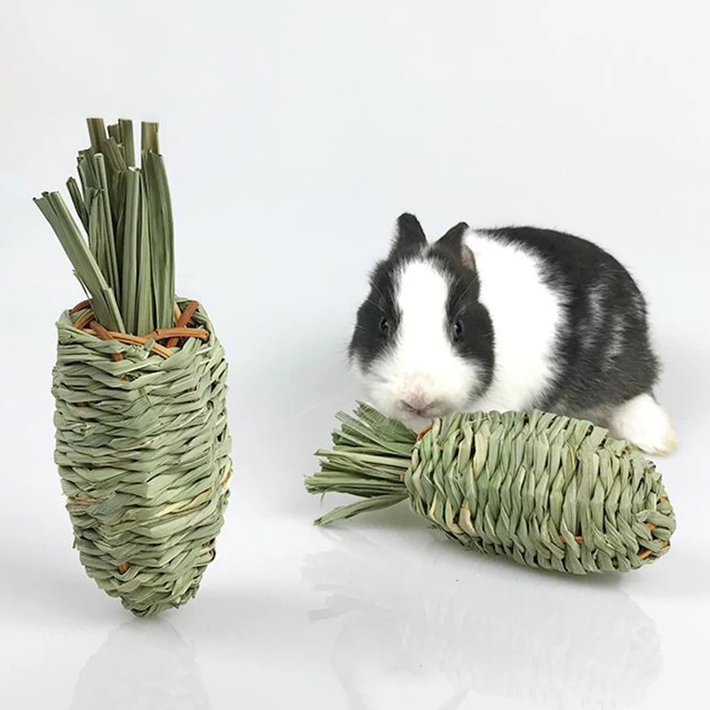 

1Pc Rabbit Chew Toys Grass Woven Natural Rabbit Hamster Chew Bite Grind Sticks Guinea Pig Molar Tooth Cleaning Toy Pet Supplies