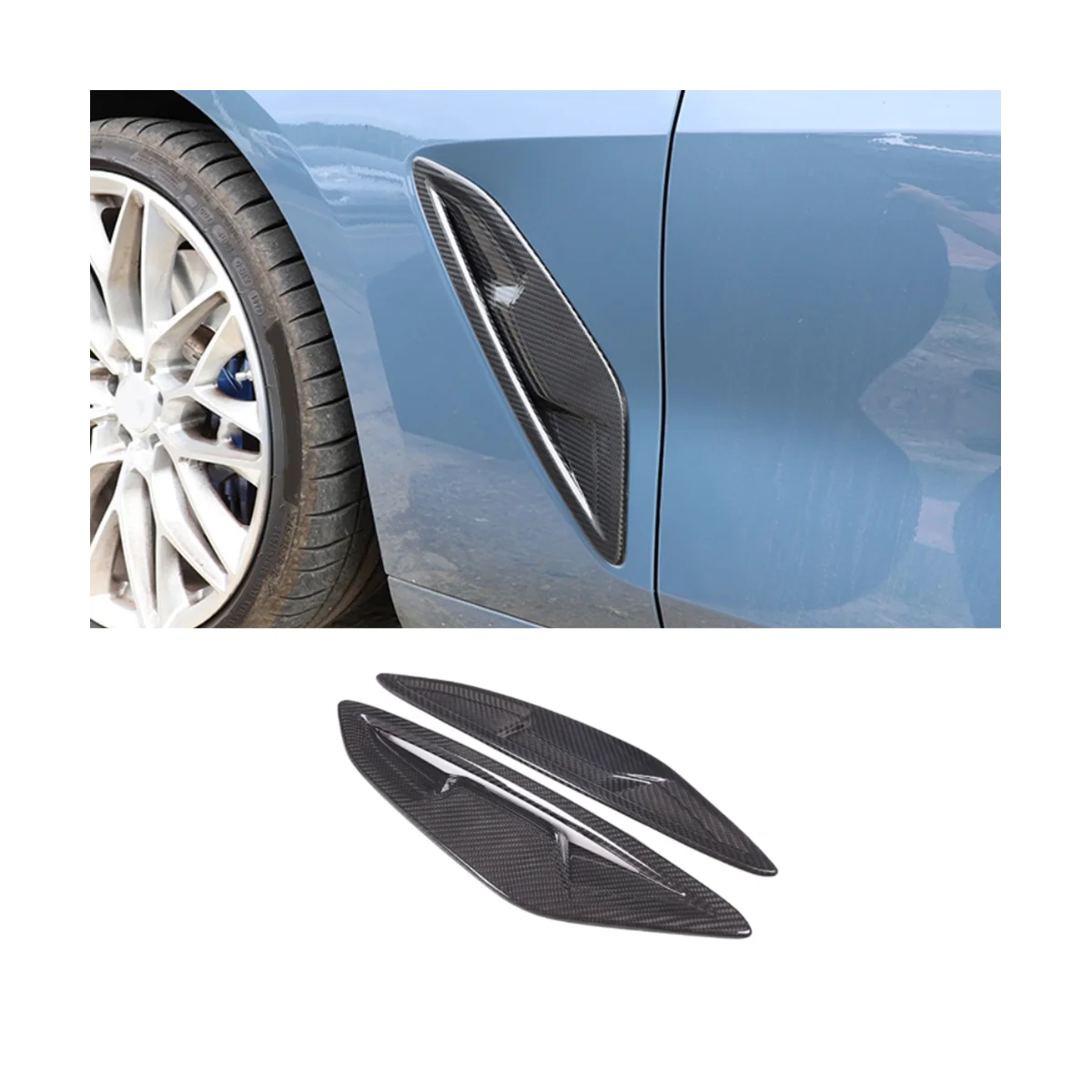 Для BMW 8 серии G14 G15 G16 2019-2022 сухое углеродное волокно боковое крыло автомобиля