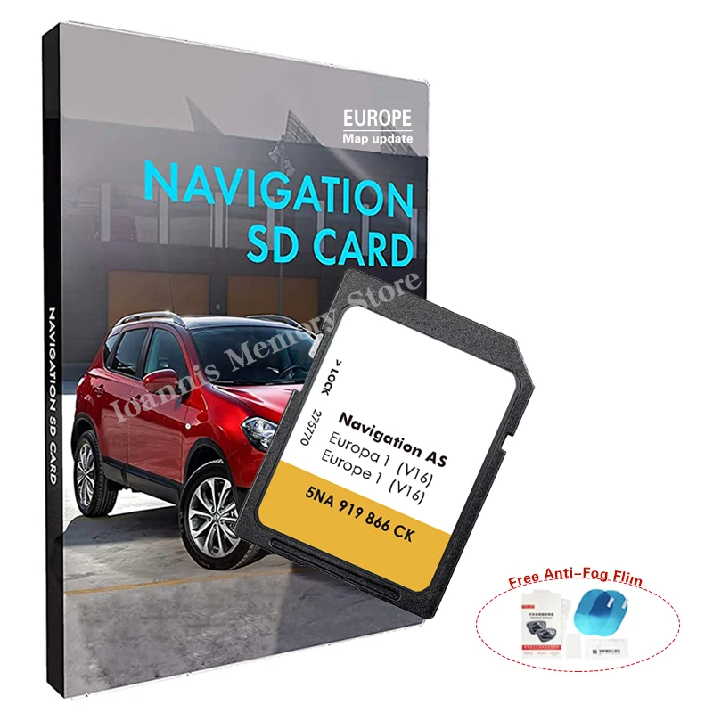 MIB2 AS V16 UK Sat Nav 32GB Navigation Map GPS For VW Discover Navi SD Card With Free Antifog Sticker