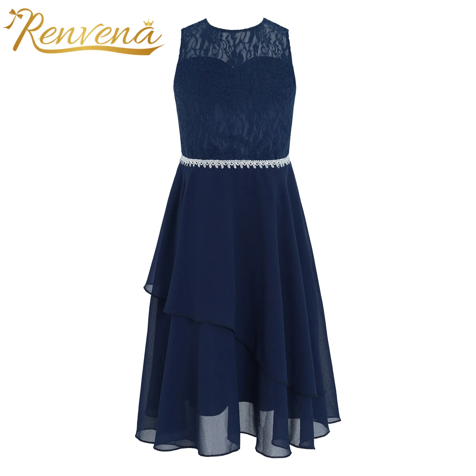 

Lace Chiffon Flower Girls Dress for Wedding Party Dresses Children Kids Dresses for Girls Petites Filles Robes Formal Clothes