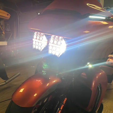 240 Вт для Harley-Davidson Road Glide Светодиодная двойная фара для моделей 2015-2024 гг., с режимами дальнего света, ближнего света и DRL IP67
