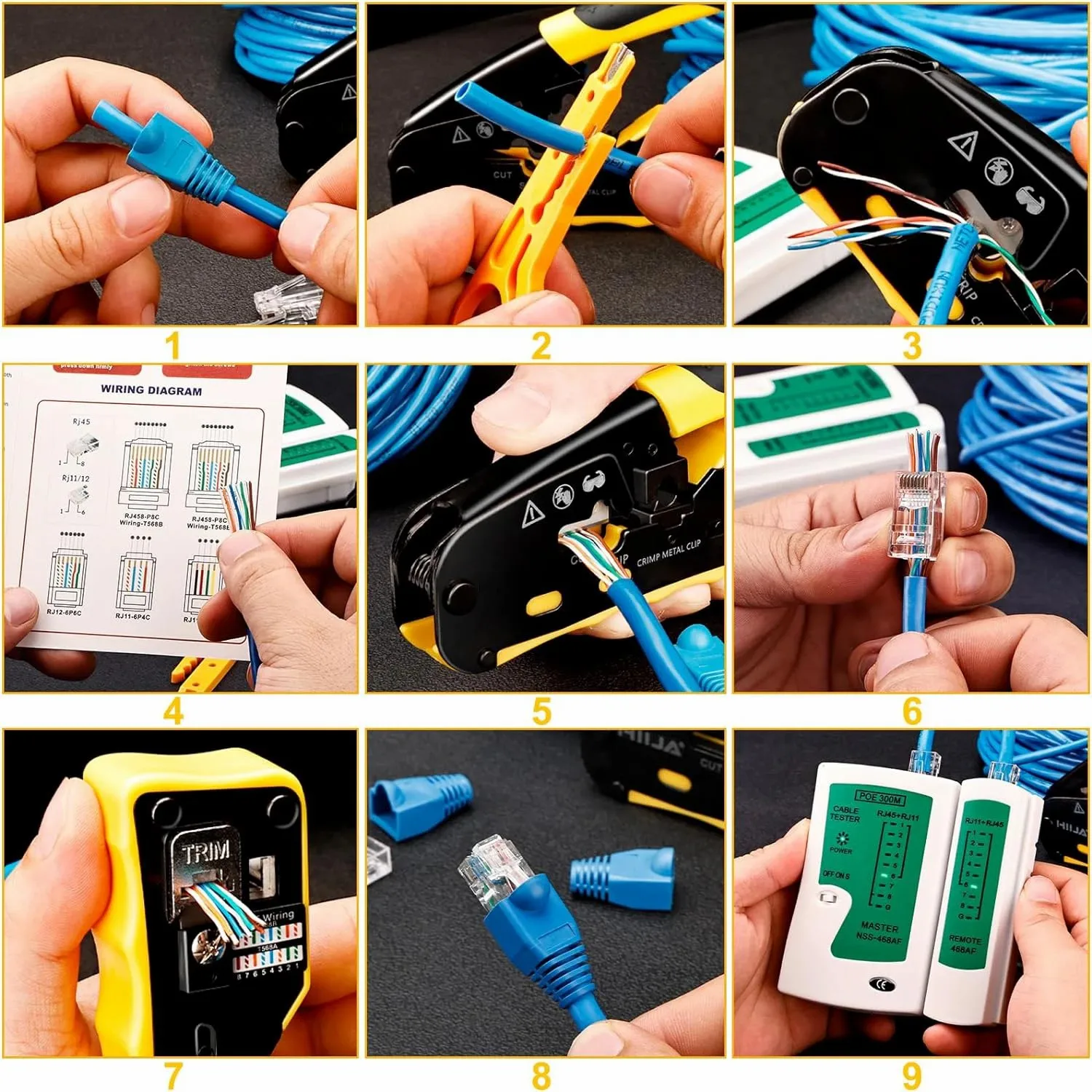 Обжимной инструмент WoeoW RJ45 устройство для обжима промышленного кабеля Ethernet