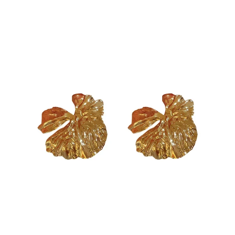 Новинка 2024 г. модные серебряные серьги в форме лепестков цветов с металлическим