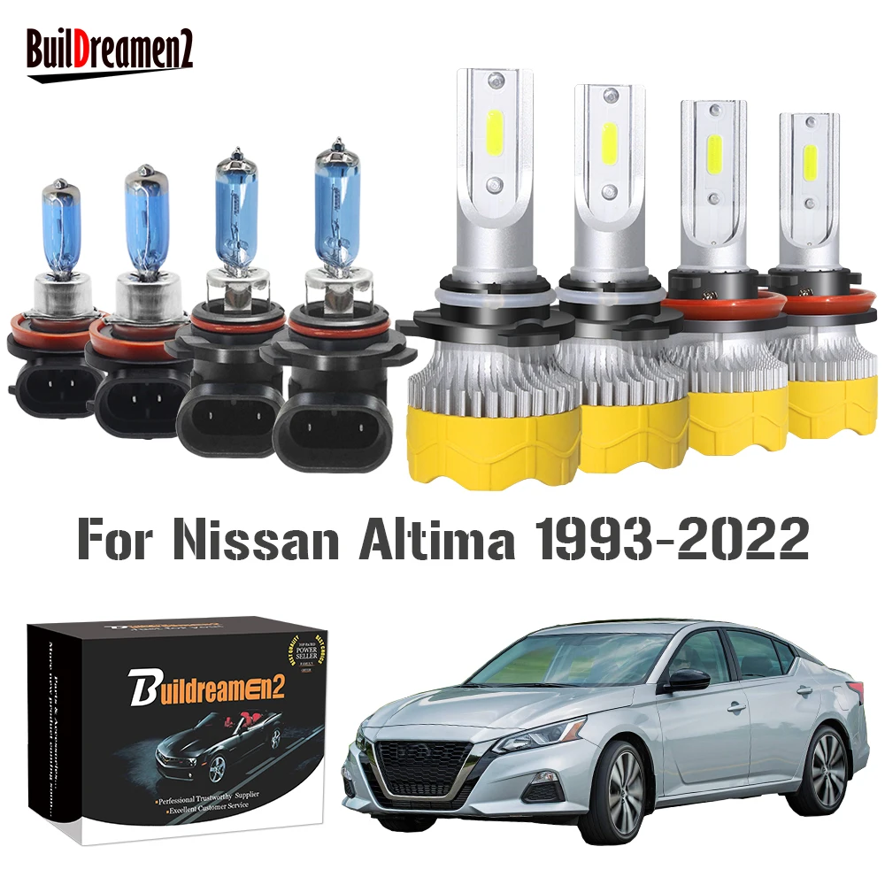 

4 X Автомобильная передняя фара, дальний и ближний свет, светодиодная галогенная фара, лампа 12 В для Nissan Altima (U13, L30, L31, L32, L33, L34) 1998-2022
