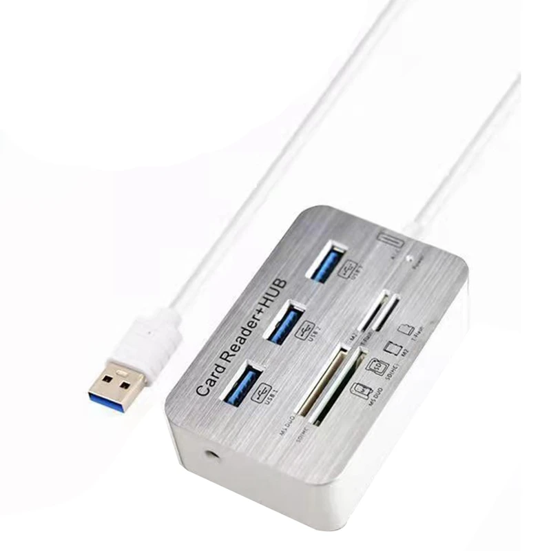 

Док-станция HOT-7 в 1, 3 порта USB 3,0, 4 порта, кардридер для Micro-SD M2 MS U Disk, для ноутбука, ПК, мыши, клавиатуры
