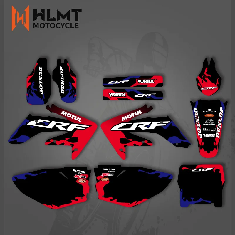 

HLMT Motorcycle Graphics Decals Stickers For CRF250R CRF250 CRF 250R 250 2006-2007 2006 2007Background Decal Sticker