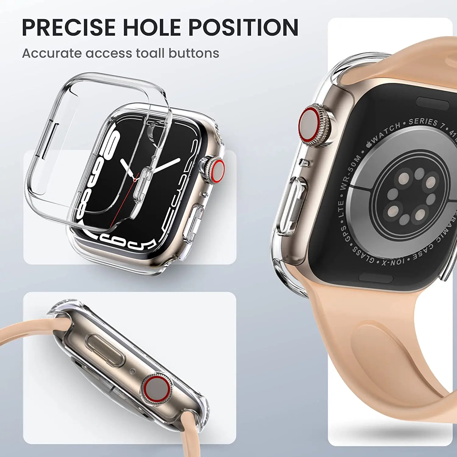 Защитный чехол для Apple watch 8 7 45 мм 41 круглая защита от падения Защитное стекло
