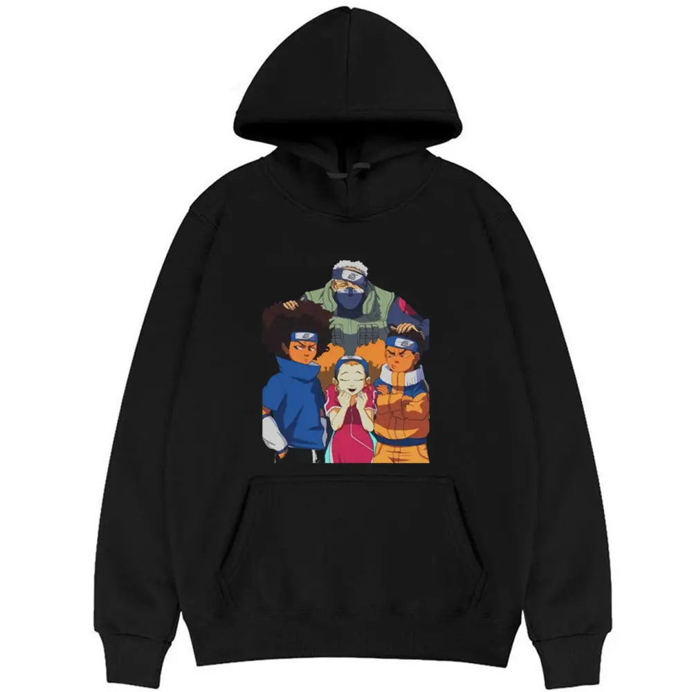 

The Boondocks Huey and Riley Hoodie Funny Men Women Oversized Black Hoodies Men's Fashion Streetwear Unisex Hip Hop Hooded Coat