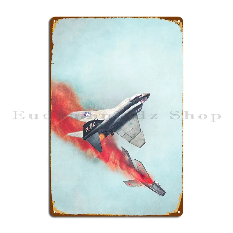 

F4 Phantom And Mig Metal Plaque Poster Kitchen Cave Pub Plates Personalized Cinema Tin Sign Poster