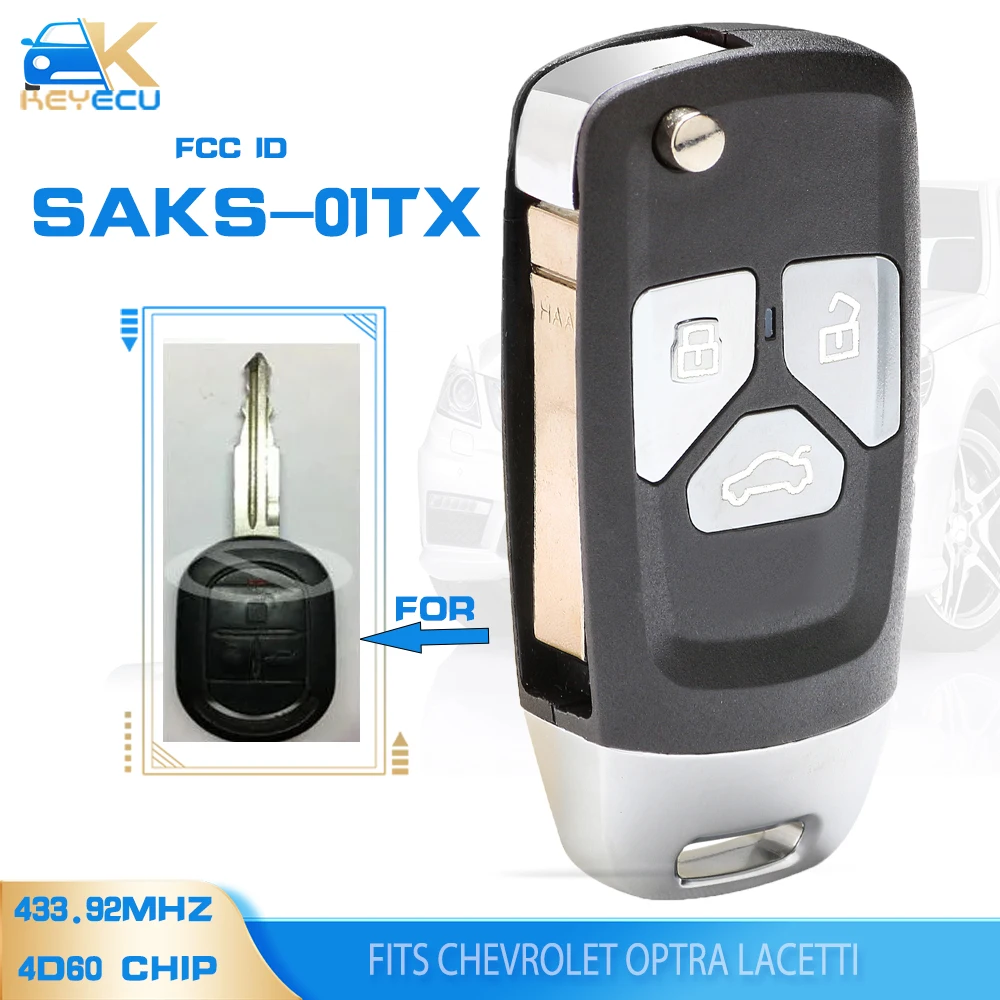 

KEYECU FCC ID: SAKS-01TX обновленный дистанционный ключ 433,92 МГц 4D60 чип для Chevrolet Optra Lacetti Nubira