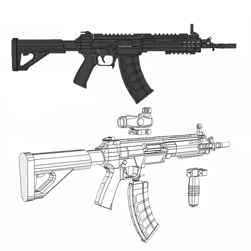 

76 см Строительная снайперская винтовка, 3D бумажная модель оружия, пазлы, бумажная ручная работа, игрушка