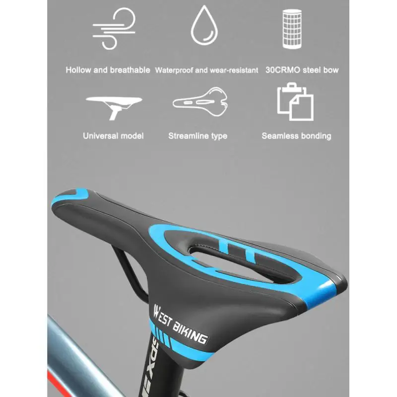 

Bicycle Saddle PU Hollow Breathable Men Women MTB Road Bike Seat Shock Absorbing Rainproof Cycling Seat Cushion Bike Accessories