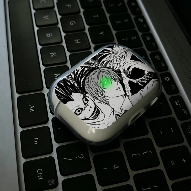 Фото Чехол для наушников Apple AirPods 4 1 2 3 Pro с мультяшным дизайном Death Note: Ягами, Лайт, Лоулайт, Рюк. Защитный чехол для AirPods в стиле аниме. №3