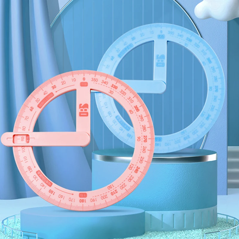 1 шт. транспортир на 360 градусов студенческий угловой считыватель учебные пособия