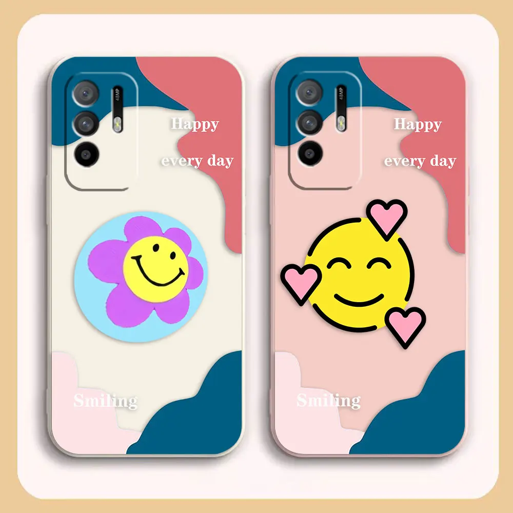 

Case For OPPO A52 A54 A55 A57 A59 A72 A73 A74 A91 A93 A92S A93S A94 A95 A96 A97 4G 5G Case Funda Cqoue Shell Lovely Smiling Face
