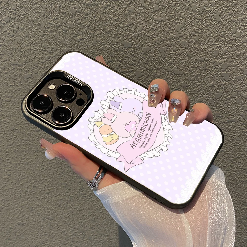 Чехол для телефона с милым кроликом Cartoon A-Asamimichan IPhone 16 15 14 13 12 11 Pro Max X XR XSMAX 8 7 Plus