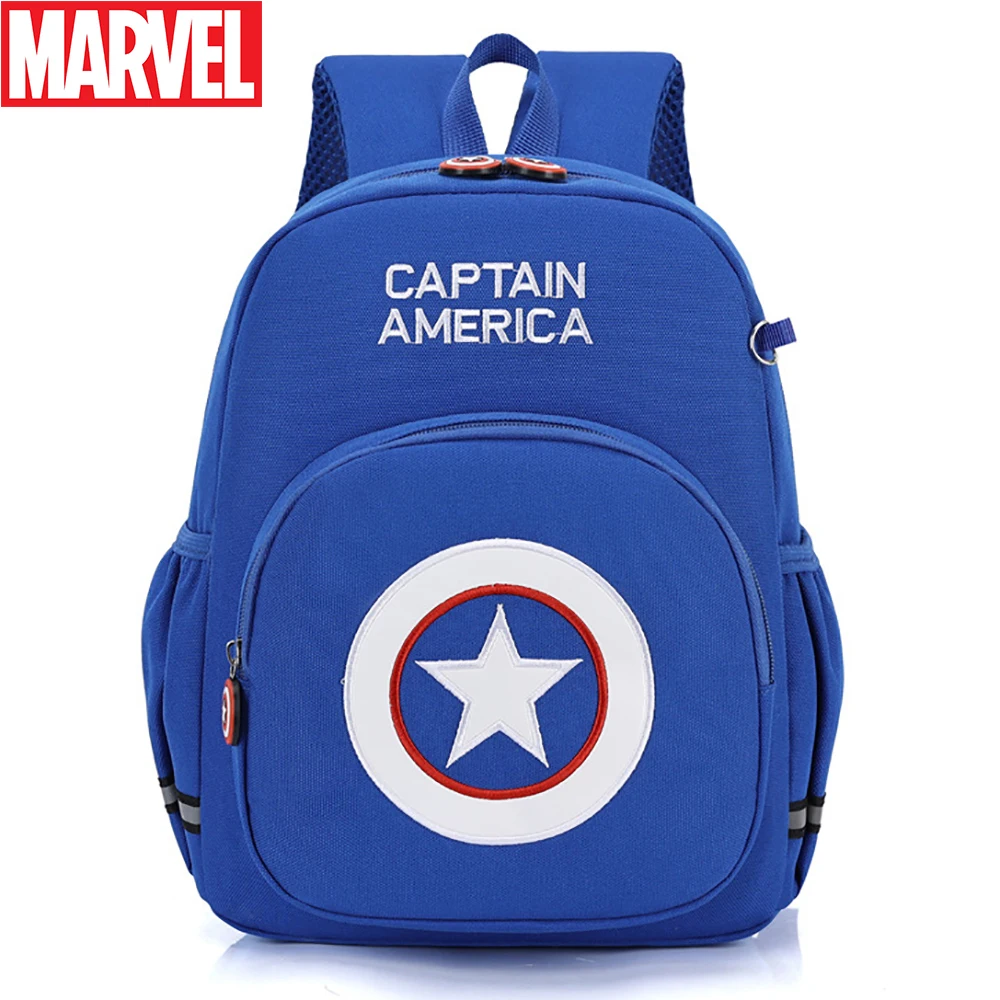 

Marvel Students Lovely Cartoon Superhero Schoolbags For Boys Captain America High Quality Backpacks Children's Fashion Light Bag