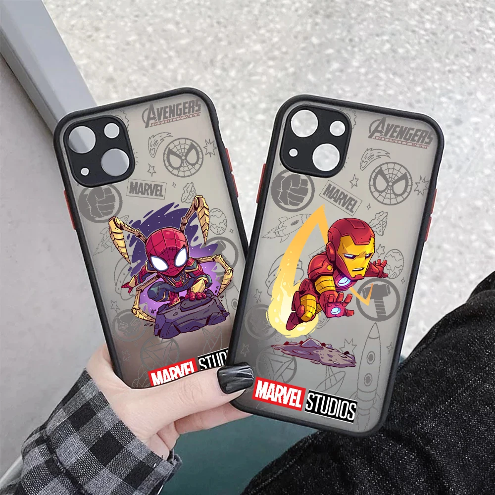 

Marvel Heros SpiderMan Groot For iPhone 15 Pro Max Case For iPhone 14 13 12 11 Pro Max Mini 8 7 Plus Transparent Cover Funda