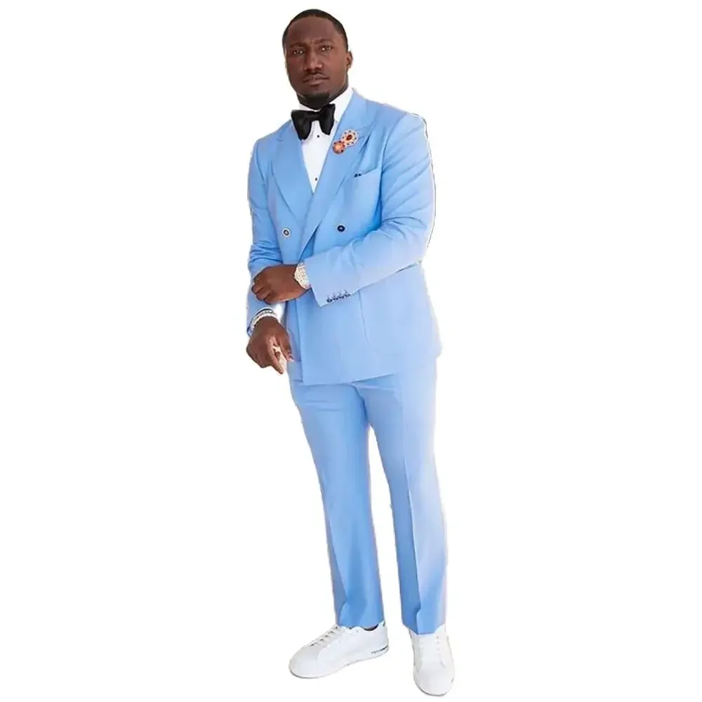 Мужской комплект из двух предметов элегантный двубортный жакет и брюки