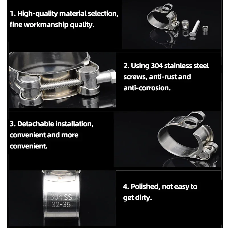 Мощные хомуты для шлангов из нержавеющей стали 304 зажимы выхлопных труб воздуха