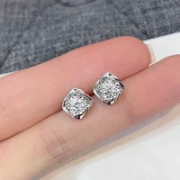 caoshi shiny crystal stud earrings female daily wearable accessories with simple style fashion lady wedding jewelry dainty gift
